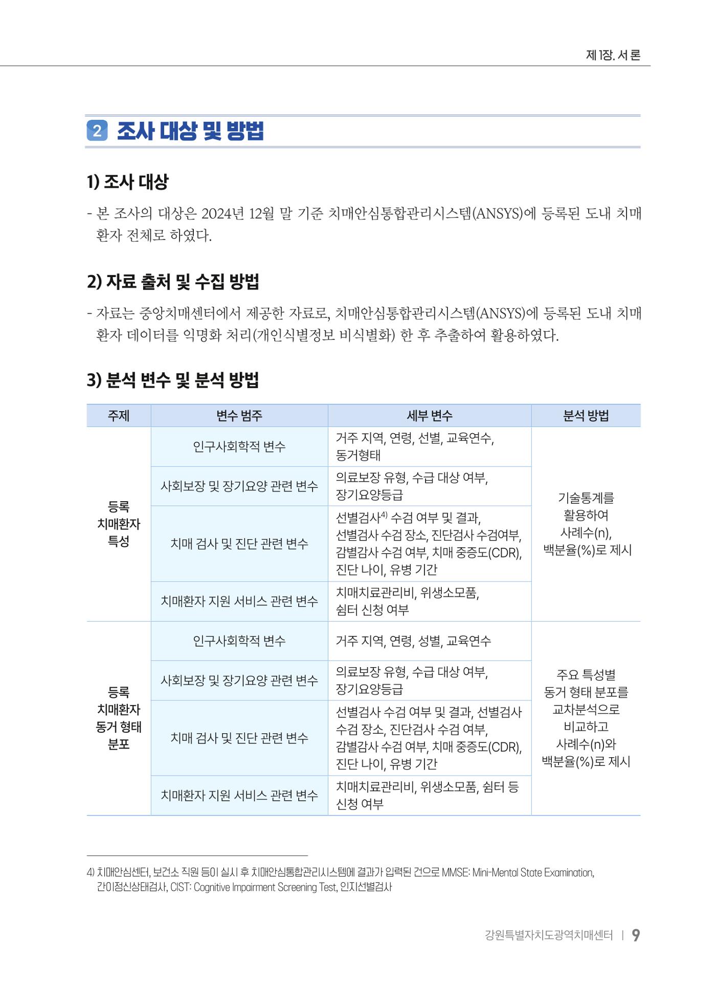 2025 강원특별자치도 등록 치매환자 실태조사 보고서 9페이지