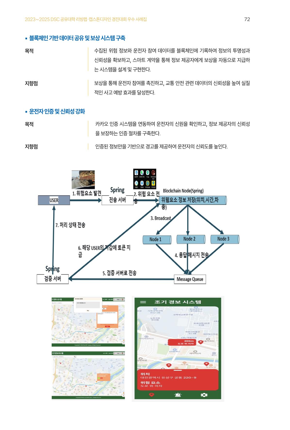 2023~2025 DSC 공유대학 리빙랩 & 캡스톤디자인 경진대회 우수 사례집 72p
