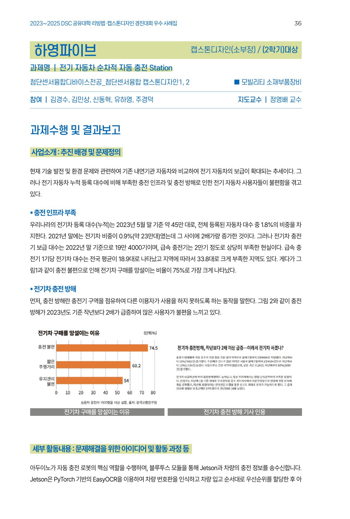 2023~2025 DSC 공유대학 리빙랩 & 캡스톤디자인 경진대회 우수 사례집 36p