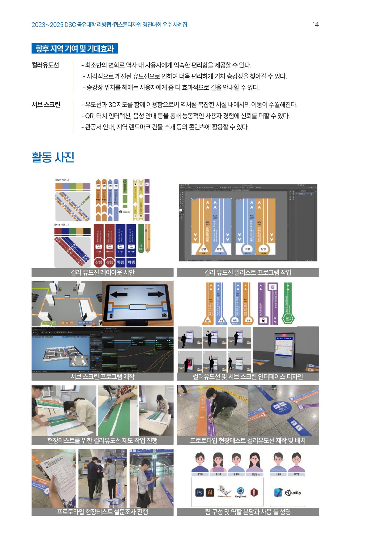 2023~2025 DSC 공유대학 리빙랩 & 캡스톤디자인 경진대회 우수 사례집 14p