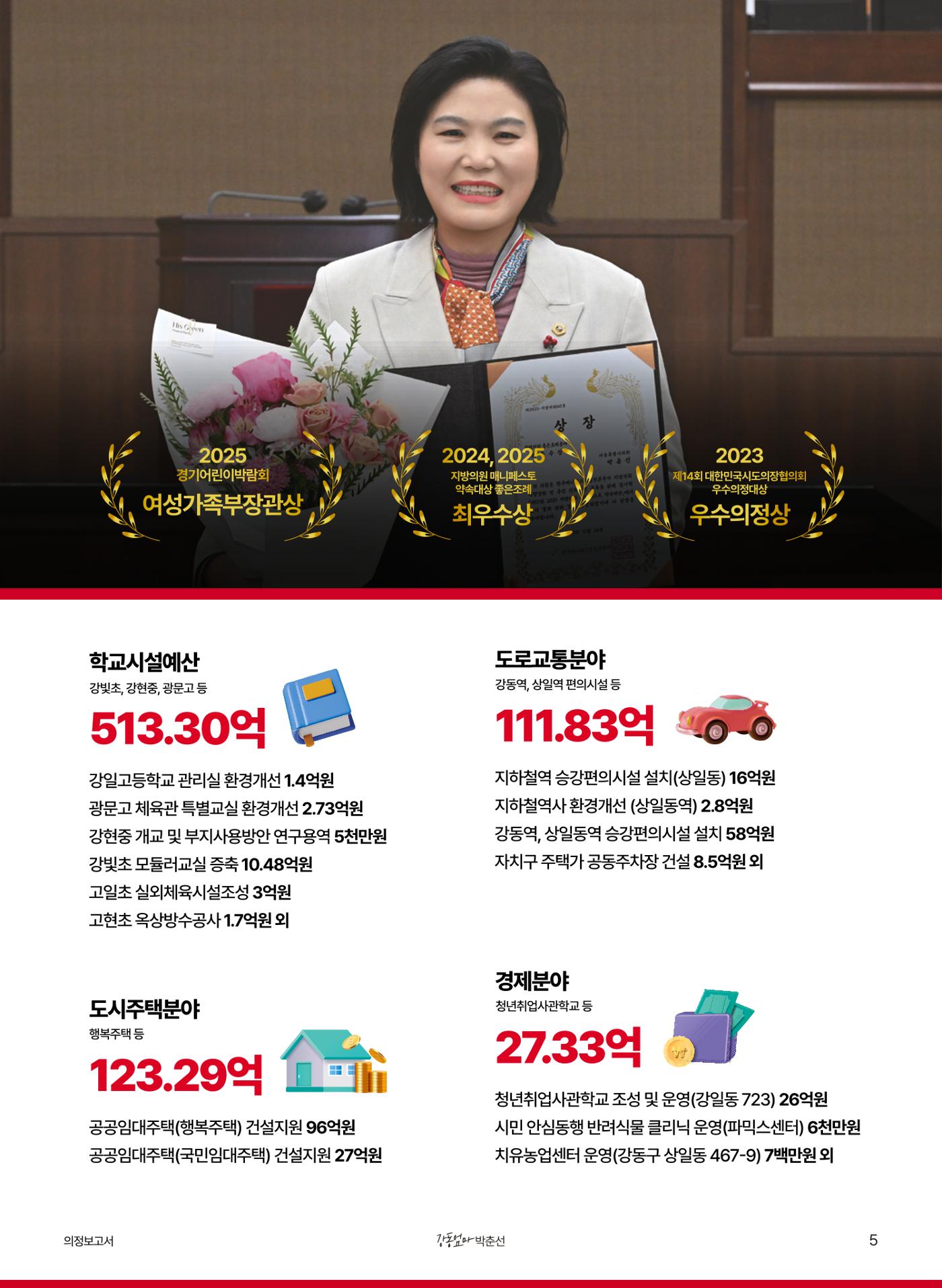 강동엄마 박춘선 시의원 의정보고 5페이지