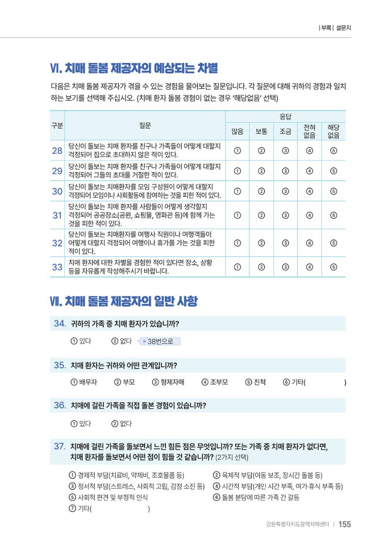 2025년 강원특별자치도 치매 인식도 조사보고서 155페이지