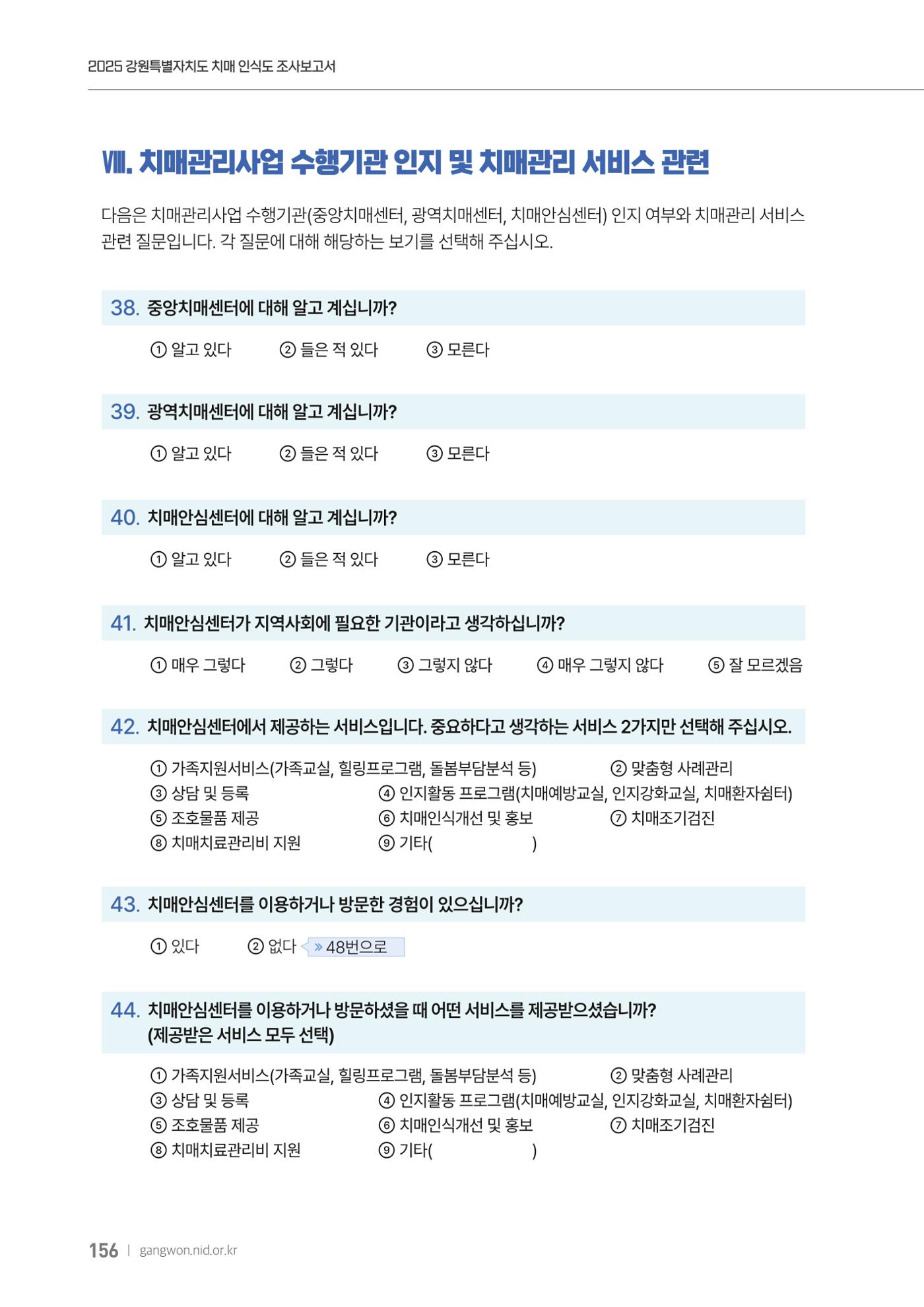 2025년 강원특별자치도 치매 인식도 조사보고서 156페이지