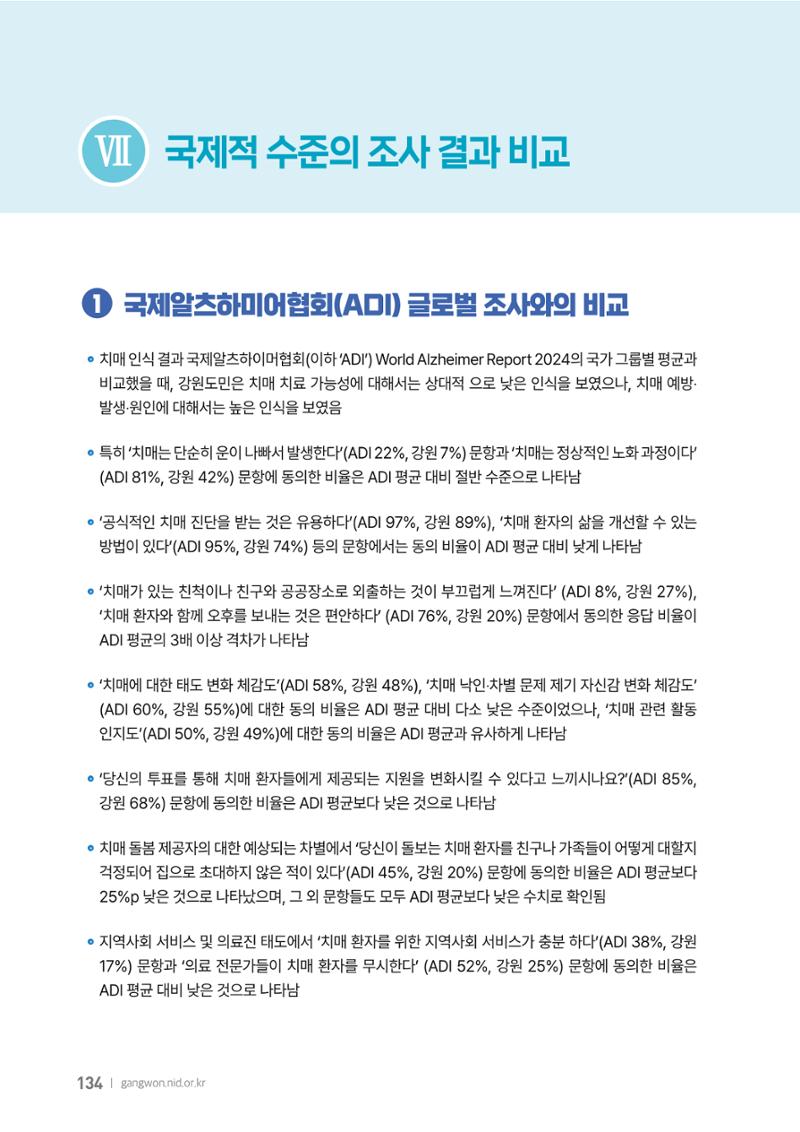 2025년 강원특별자치도 치매 인식도 조사보고서 134페이지