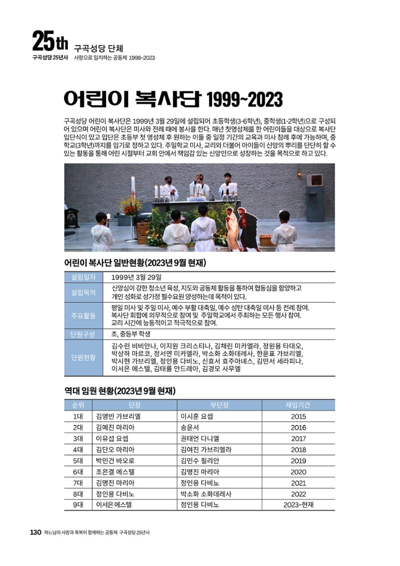 구곡성당 25년사 132페이지
