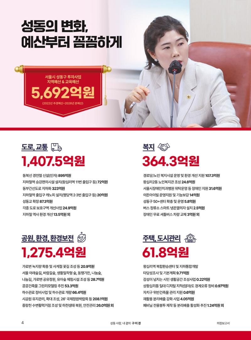구미경 서울시의원 의정보고서 (성동 제2선거구) 4페이지