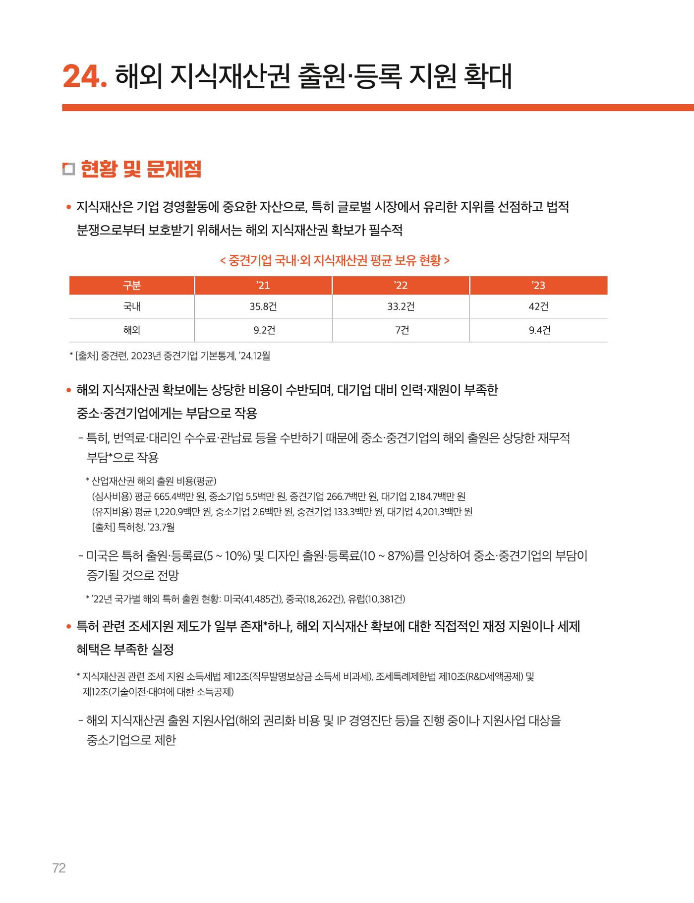 회복과 성장을 위한 중견기업계 정책제언 72p