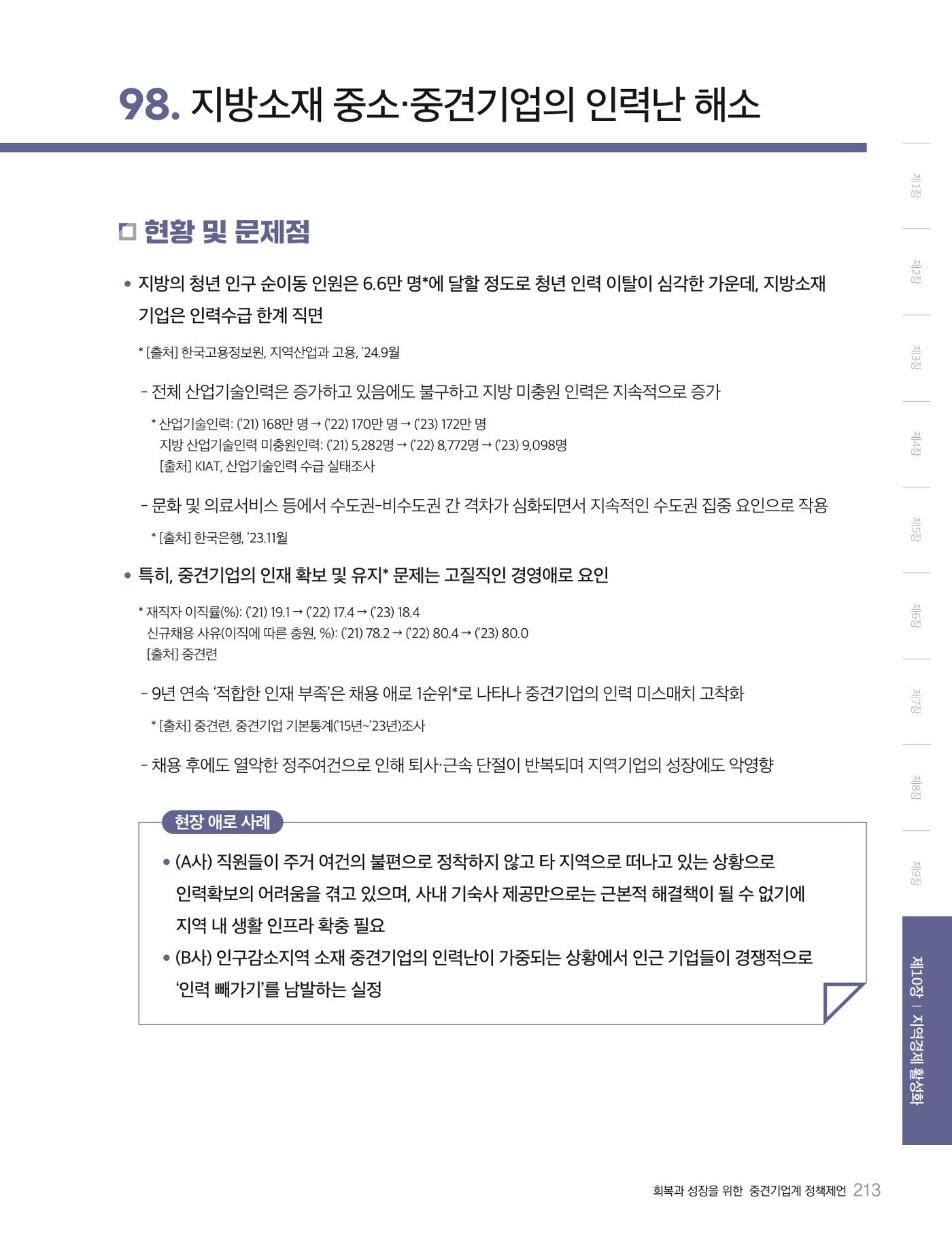 회복과 성장을 위한 중견기업계 정책제언 213p