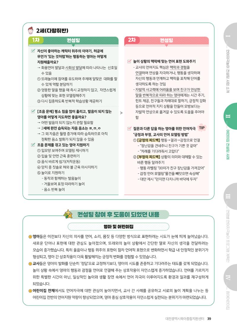 2025년 언어발달 온(ON): 찾아가는 영아 언어자극놀이 컨설팅 사례집 40페이지