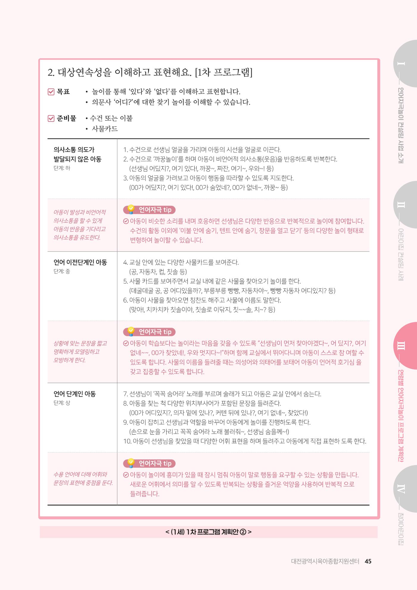 2025년 언어발달 온(ON): 찾아가는 영아 언어자극놀이 컨설팅 사례집 46페이지