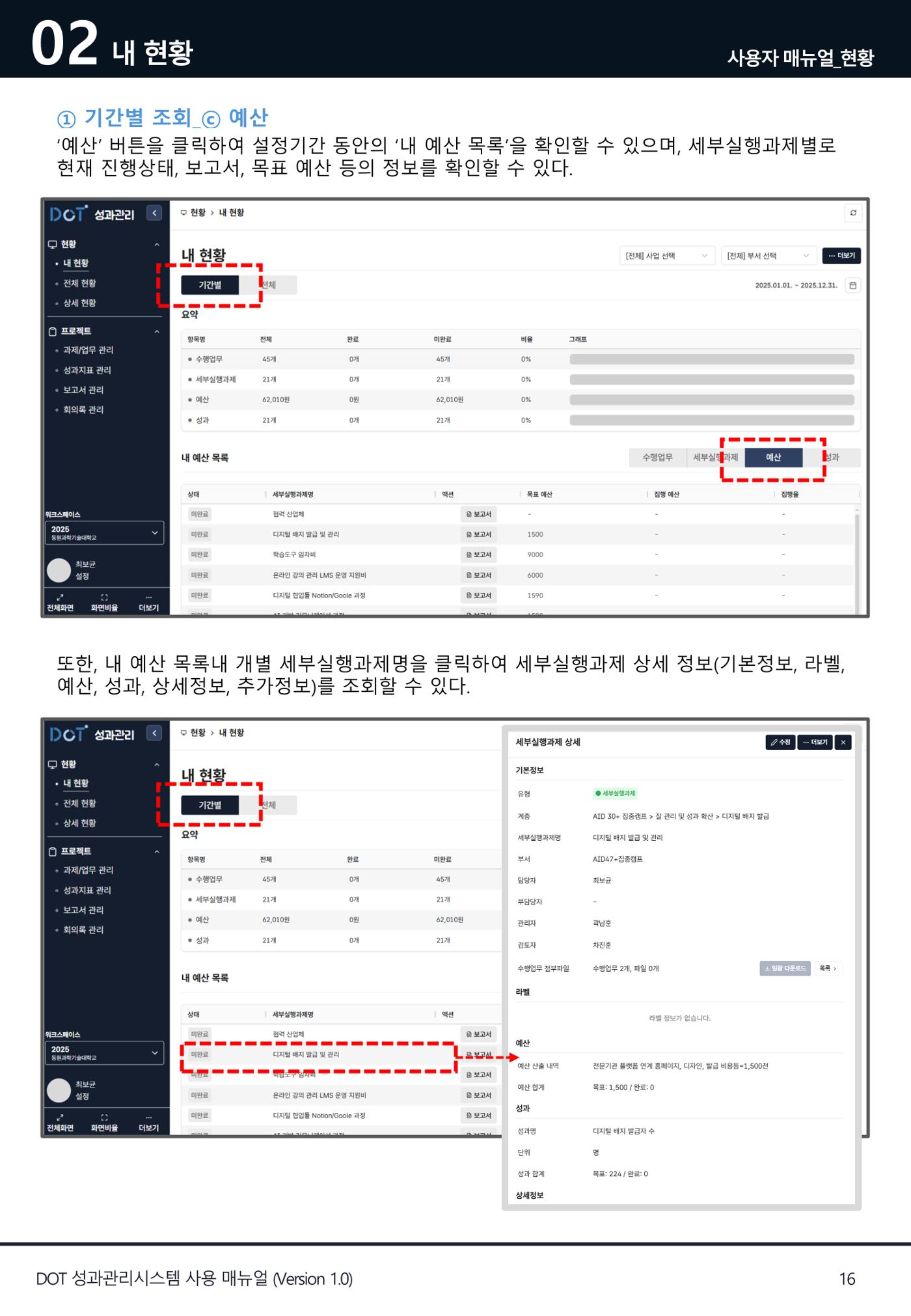 DOT 매뉴얼 16페이지