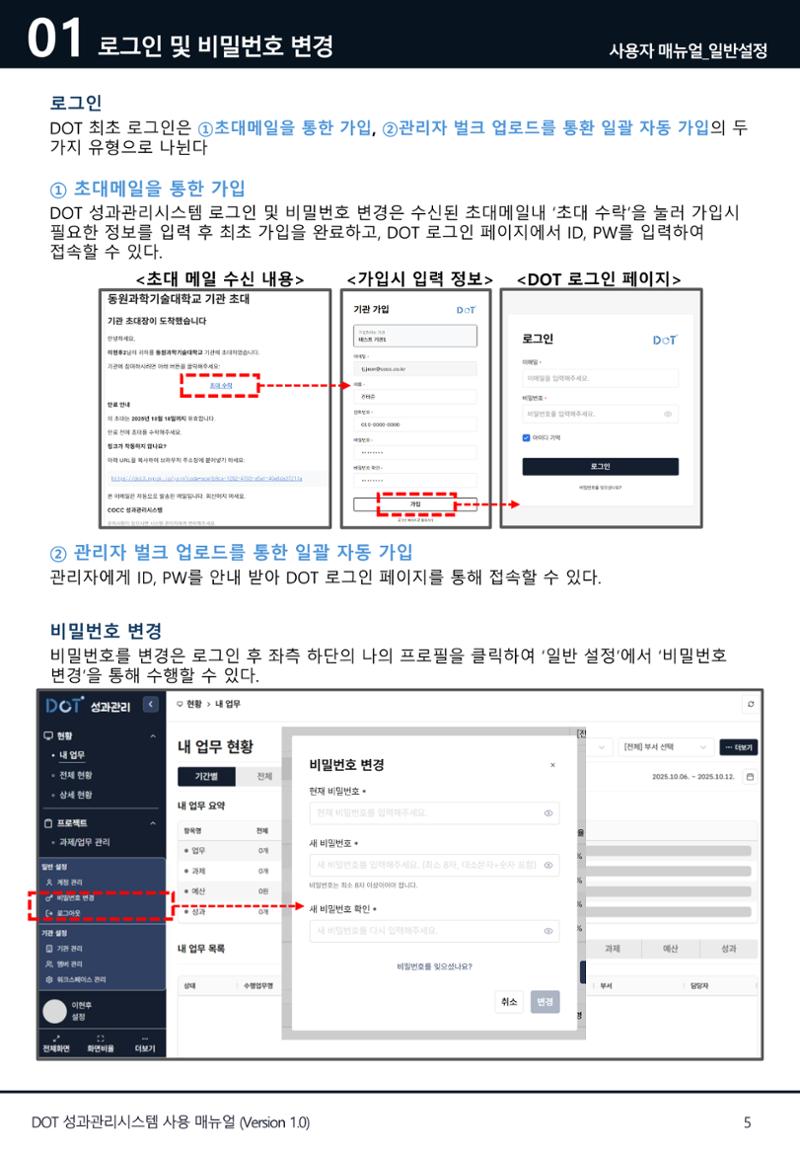 DOT 매뉴얼 5페이지