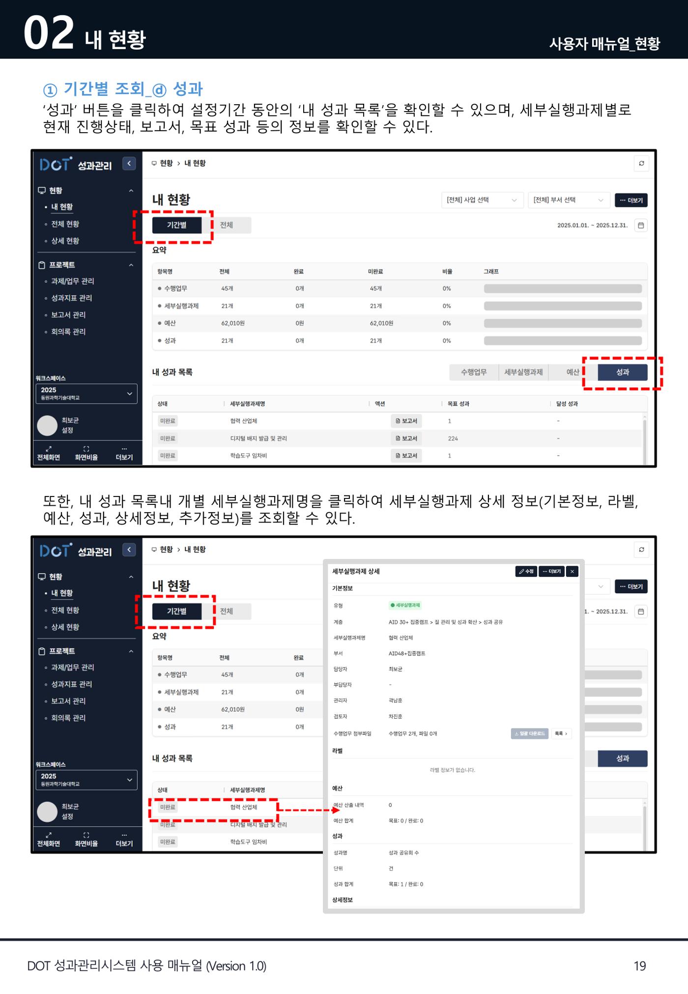 DOT 매뉴얼 19페이지