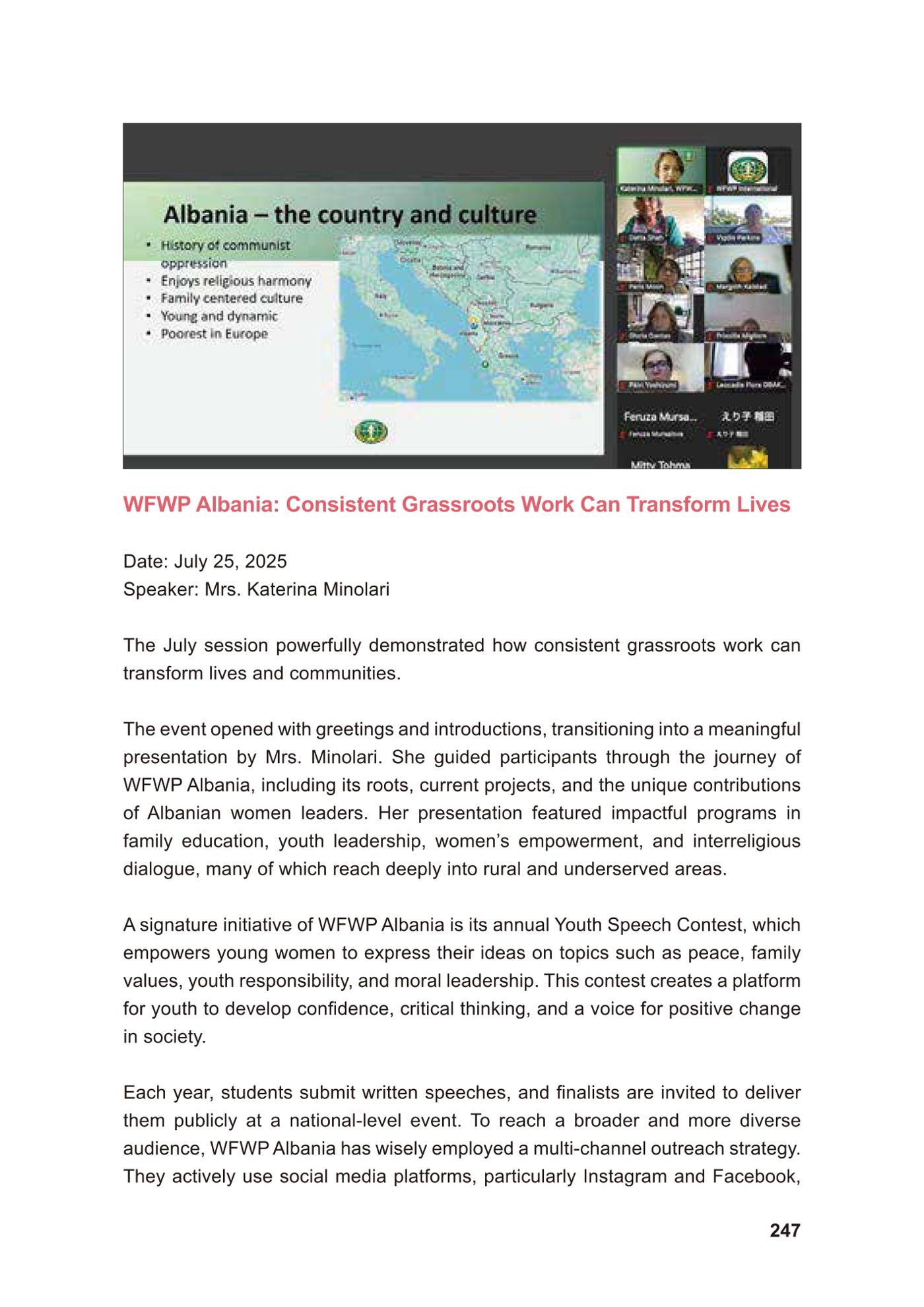 WFWP Annual Report 2025 247페이지