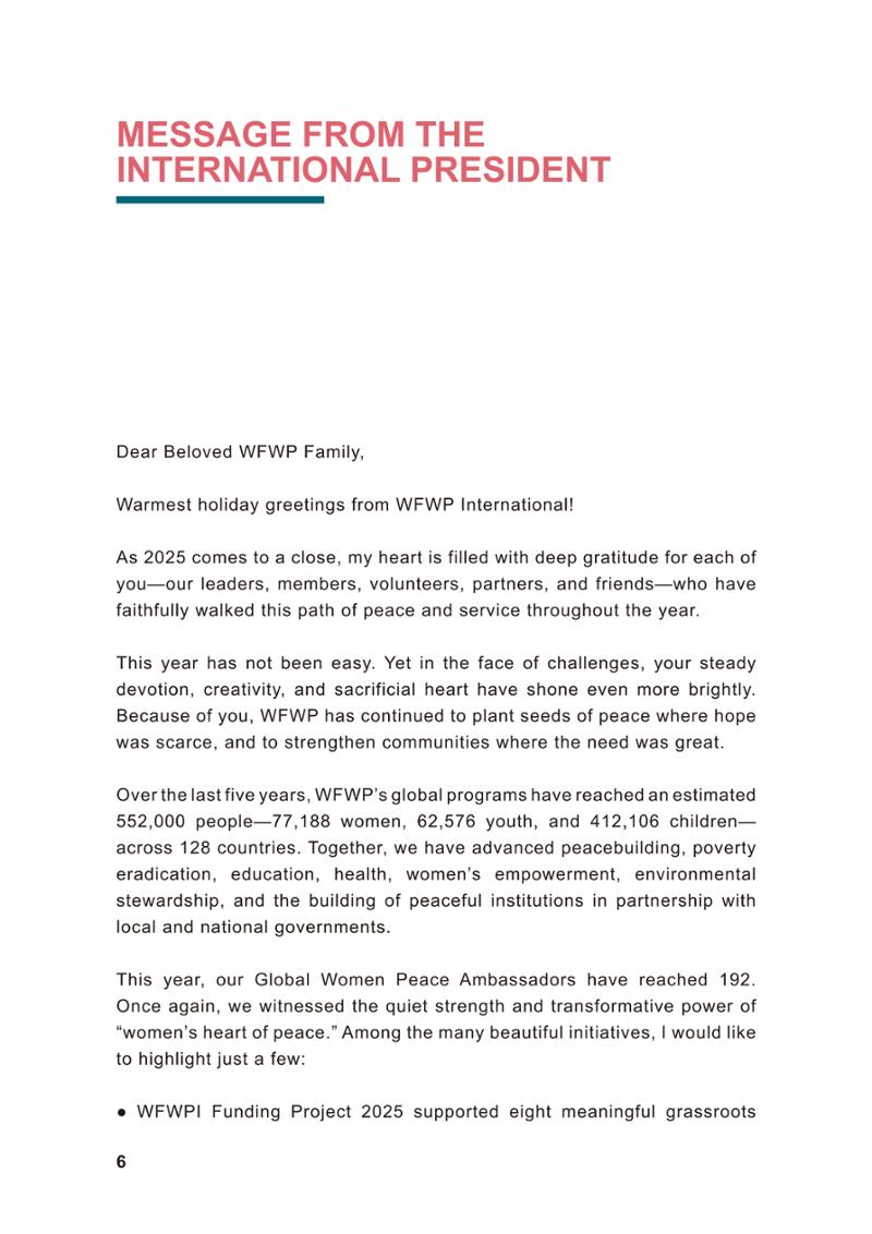 WFWP Annual Report 2025 6페이지