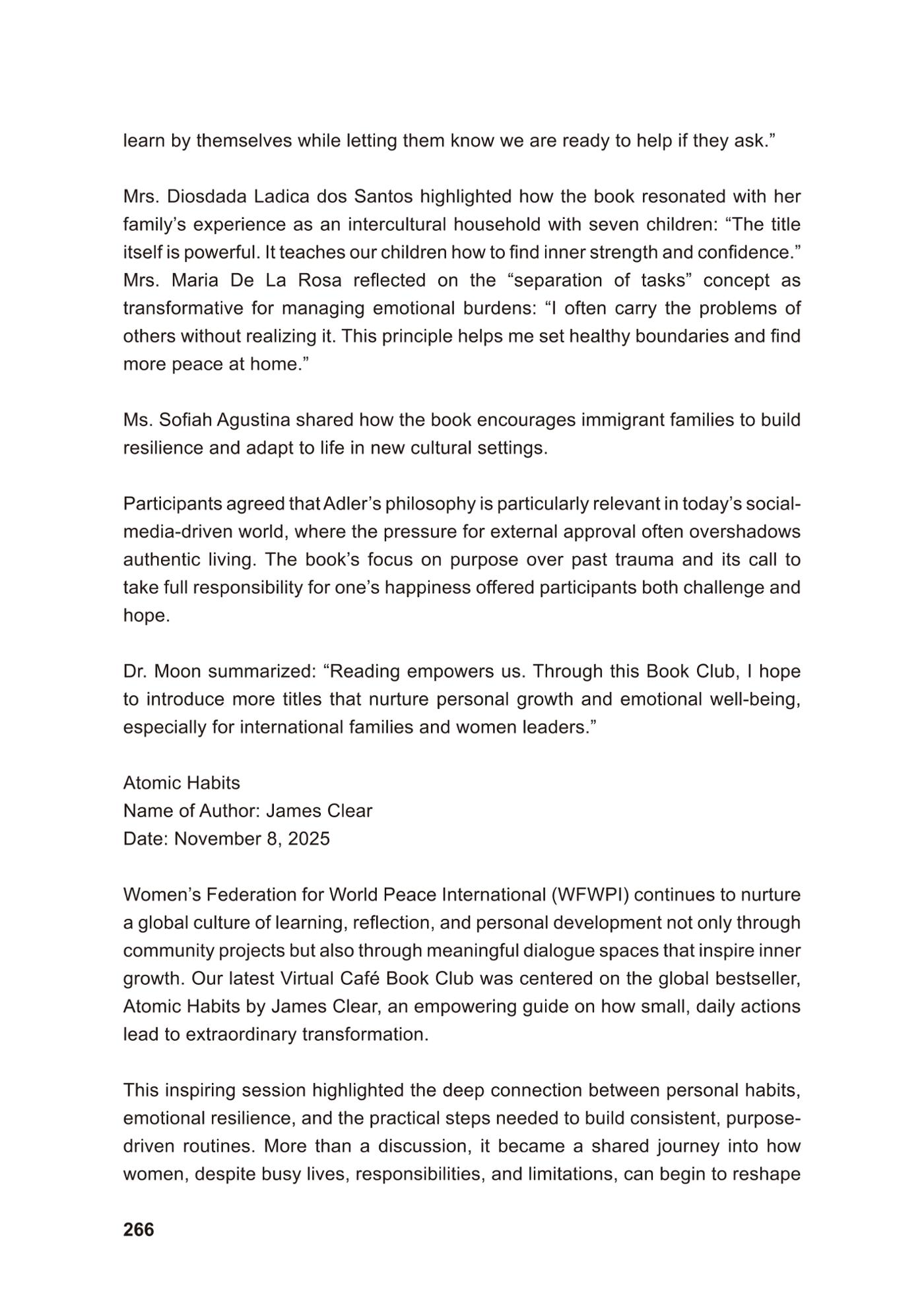 WFWP Annual Report 2025 266페이지