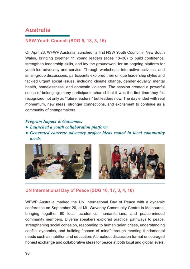 WFWP Annual Report 2025 98페이지