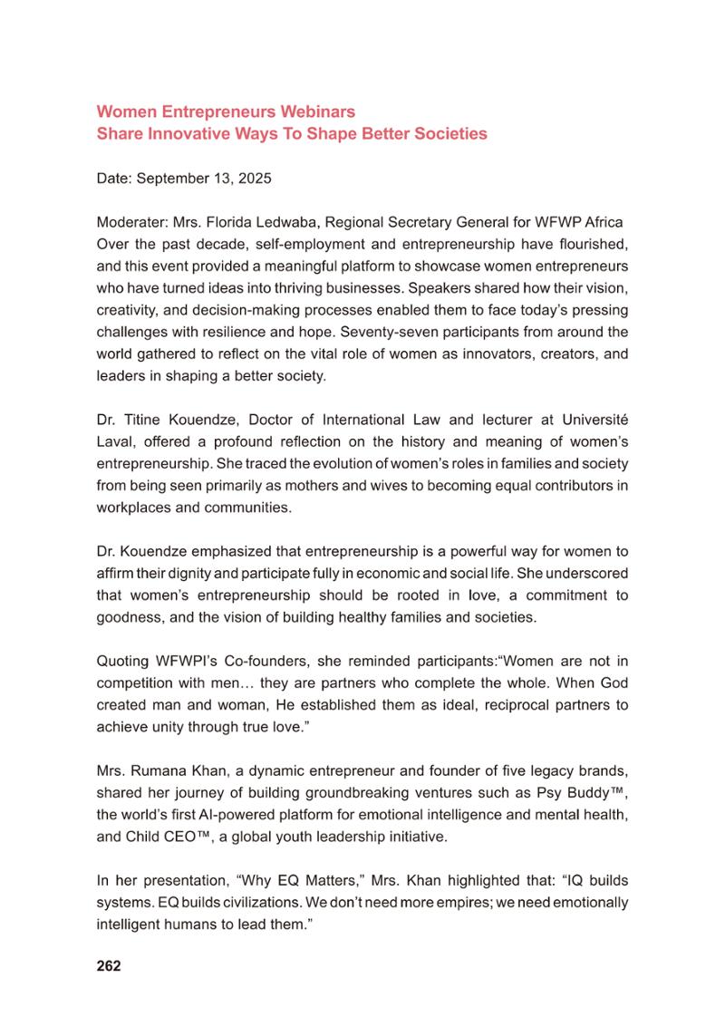 WFWP Annual Report 2025 262페이지