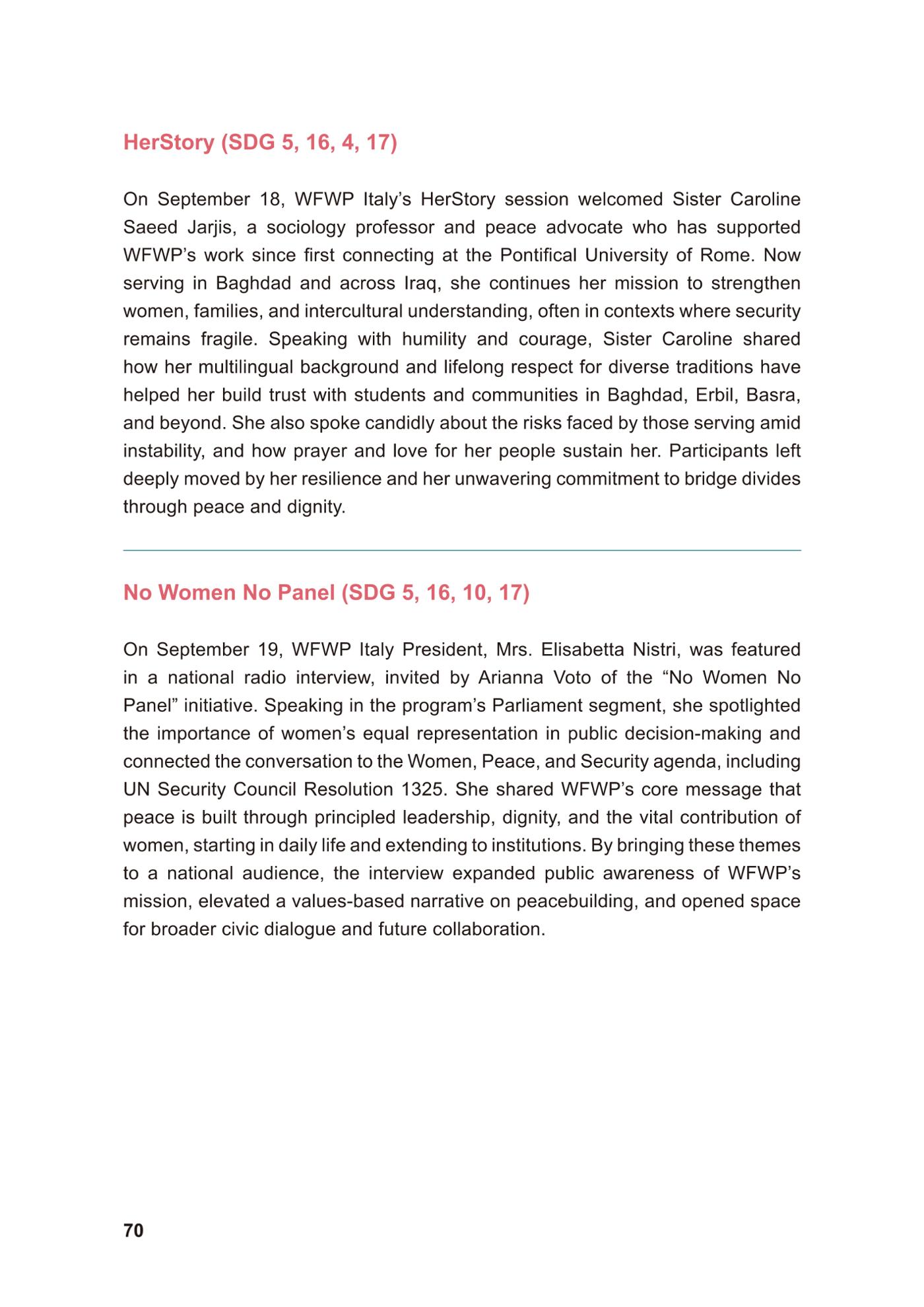 WFWP Annual Report 2025 70페이지