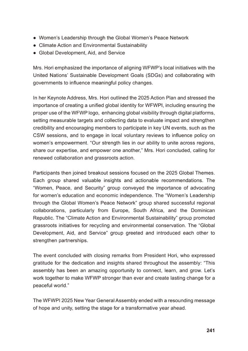 WFWP Annual Report 2025 241페이지