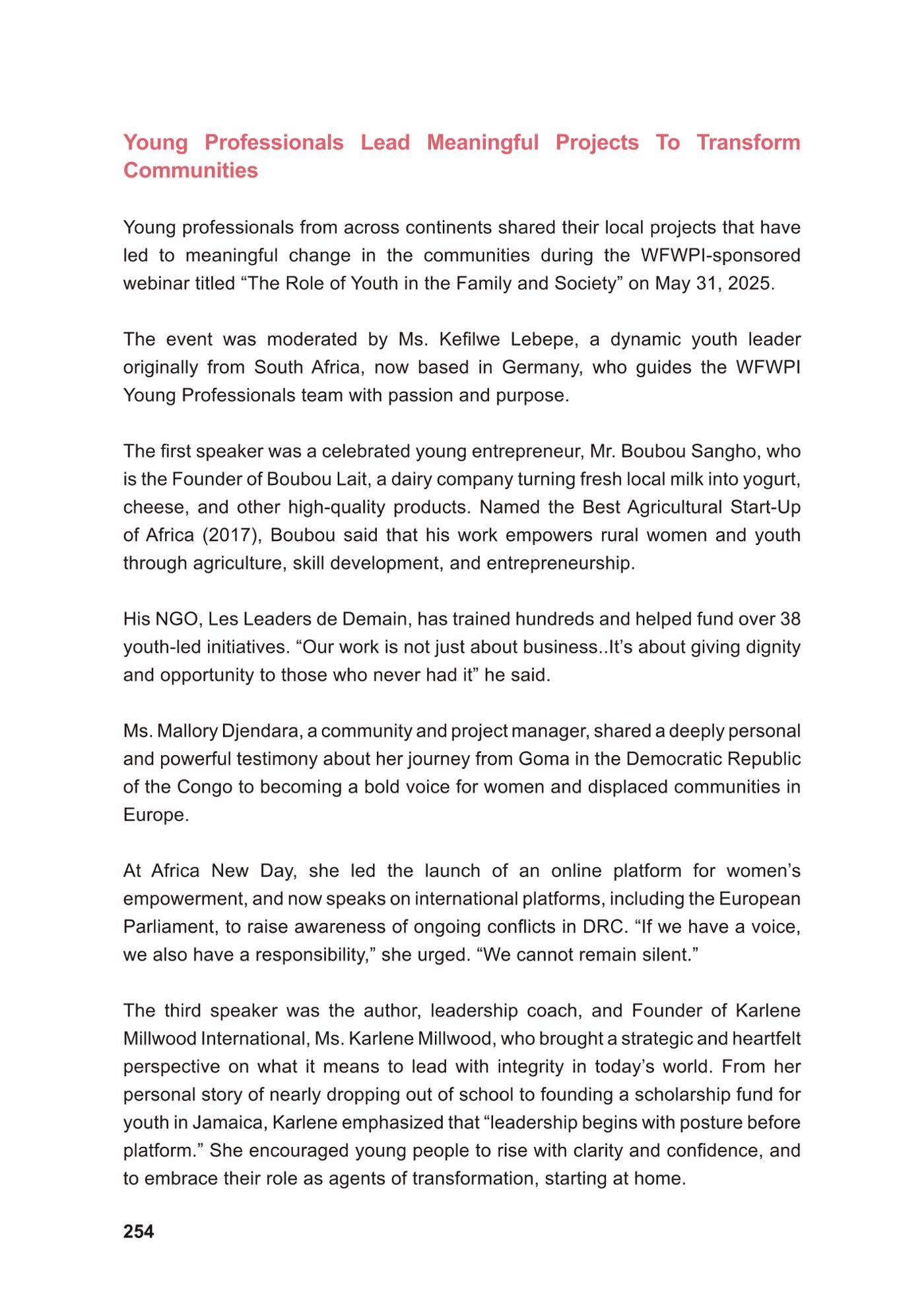 WFWP Annual Report 2025 254페이지