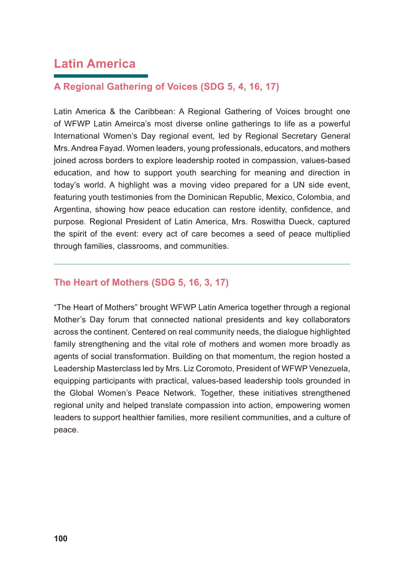 WFWP Annual Report 2025 100페이지