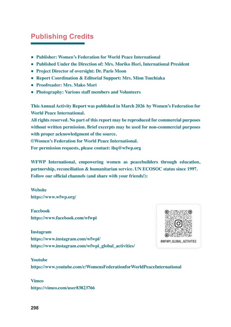 WFWP Annual Report 2025 298페이지