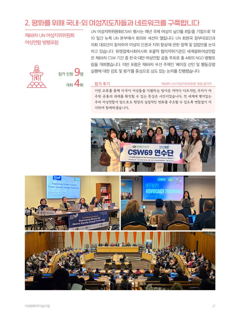 2025 세계평화여성연합 연차보고서 21페이지