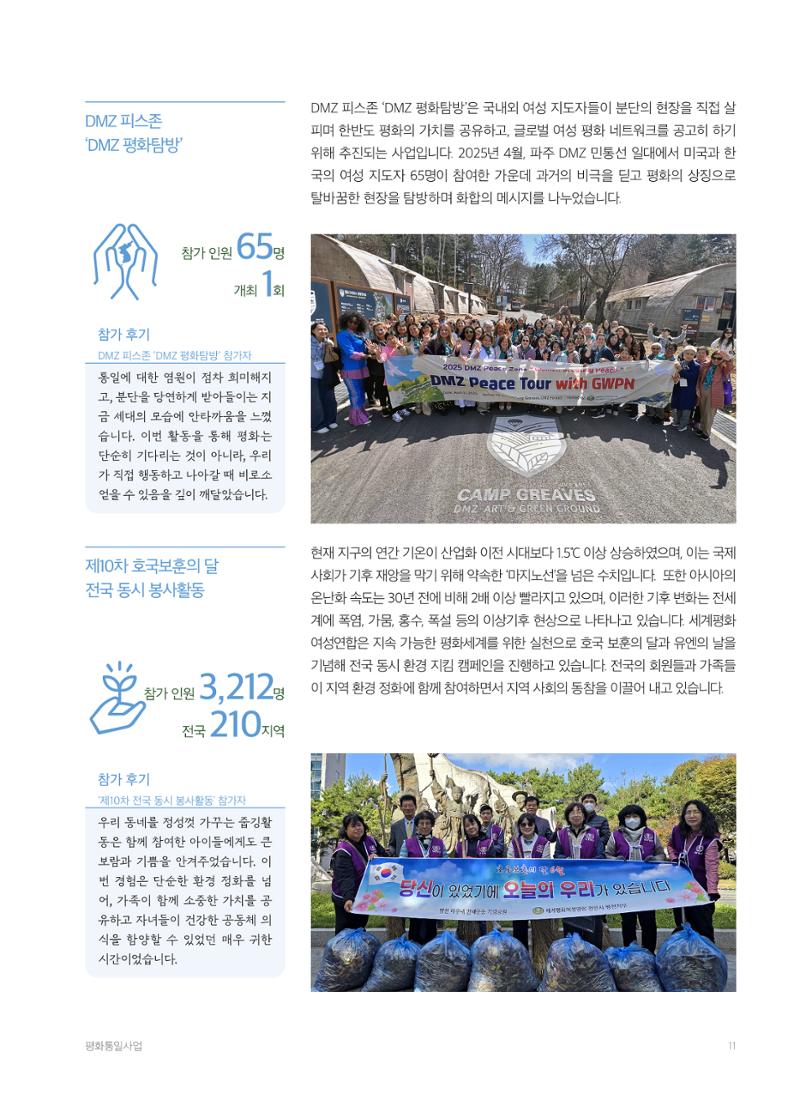 2025 세계평화여성연합 연차보고서 11페이지