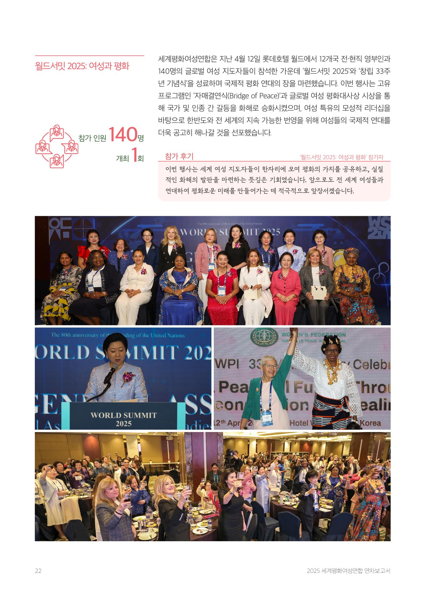 2025 세계평화여성연합 연차보고서 22페이지