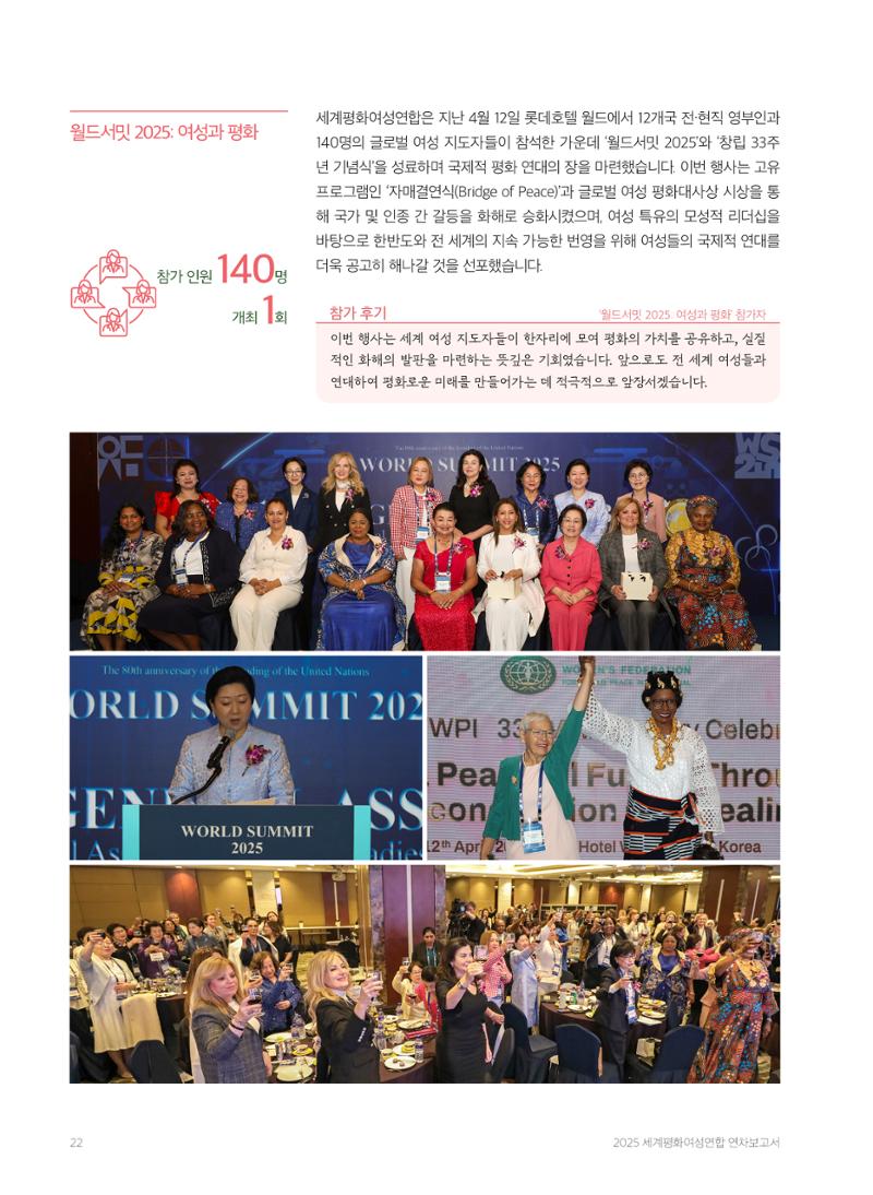 2025 세계평화여성연합 연차보고서 22페이지