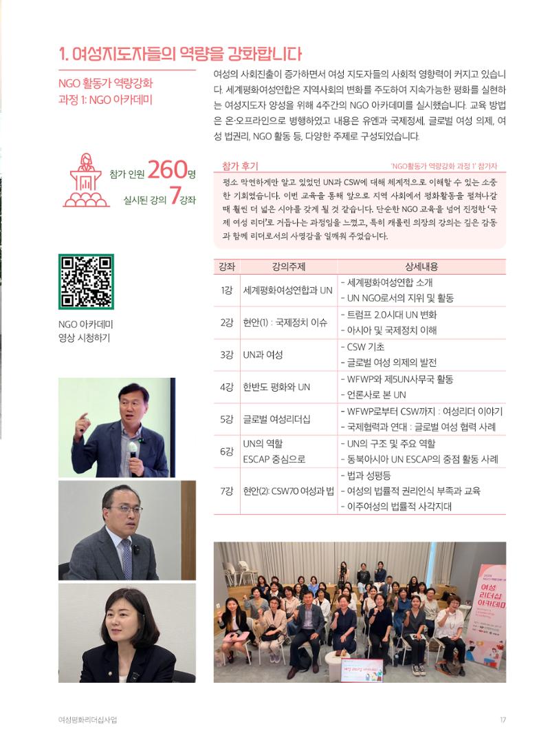 2025 세계평화여성연합 연차보고서 17페이지