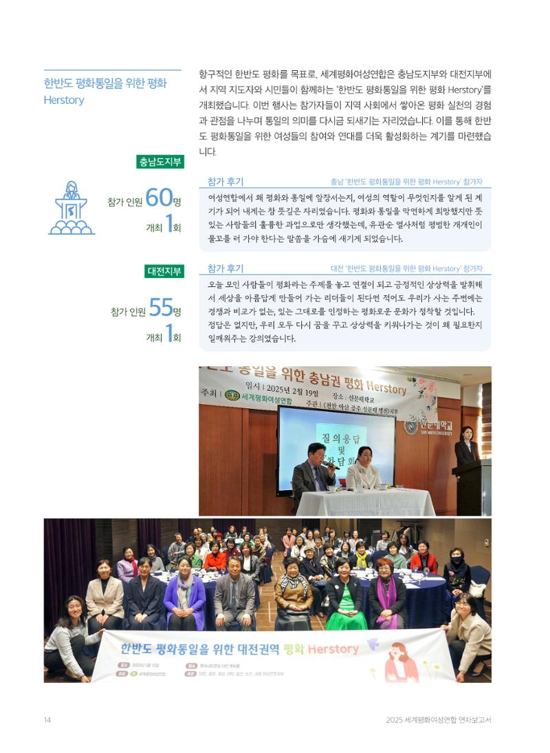 2025 세계평화여성연합 연차보고서 14페이지