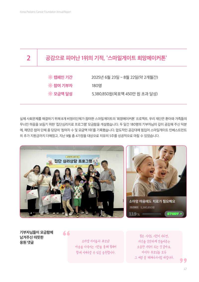 한국소아암재단 2025년 연차보고서 46페이지