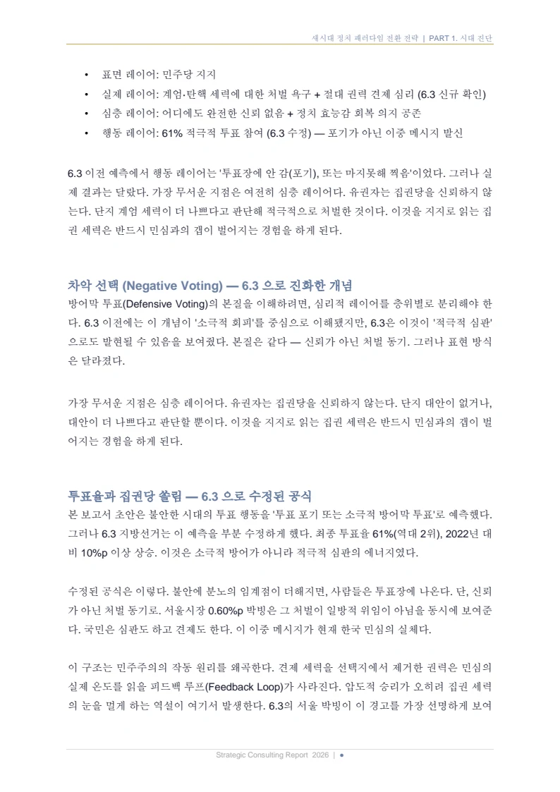 새시대 정치 패러다임 전환 전략 보고서 10페이지