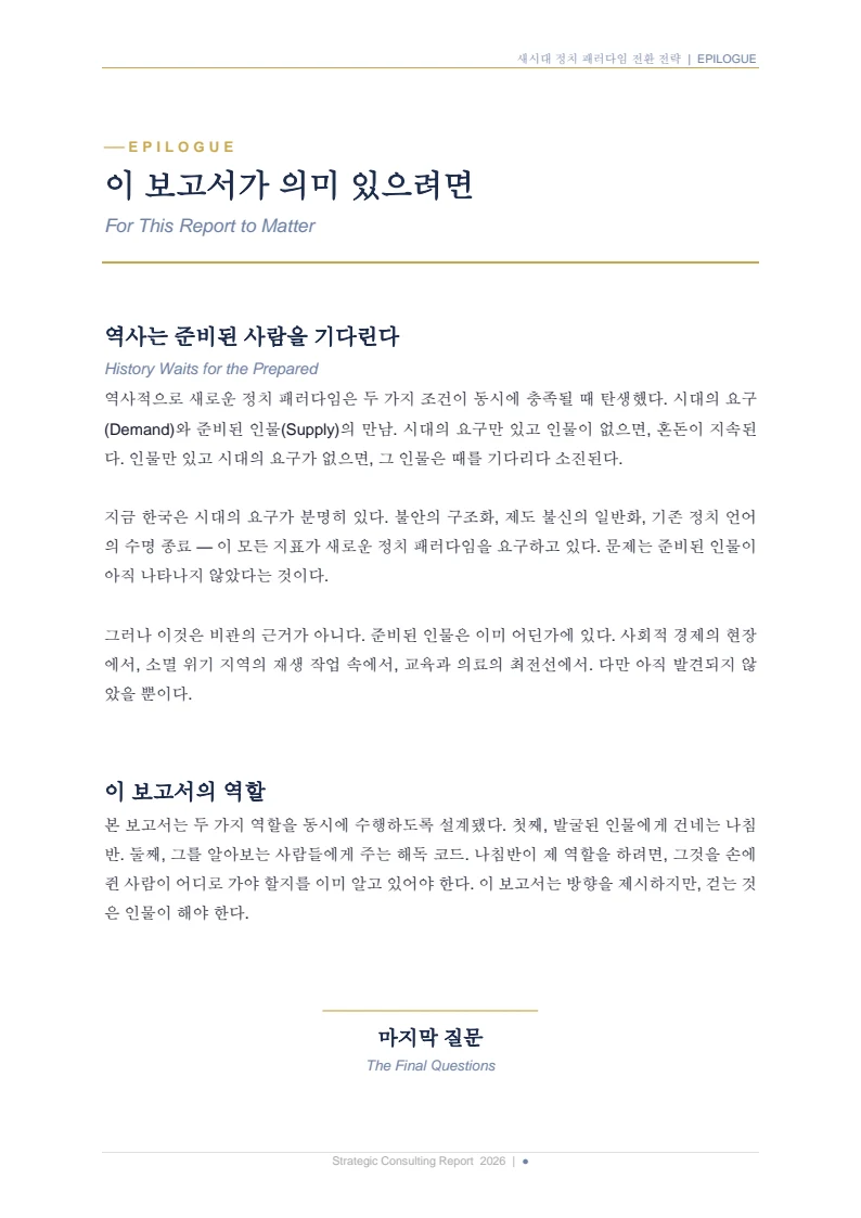 새시대 정치 패러다임 전환 전략 보고서 20페이지