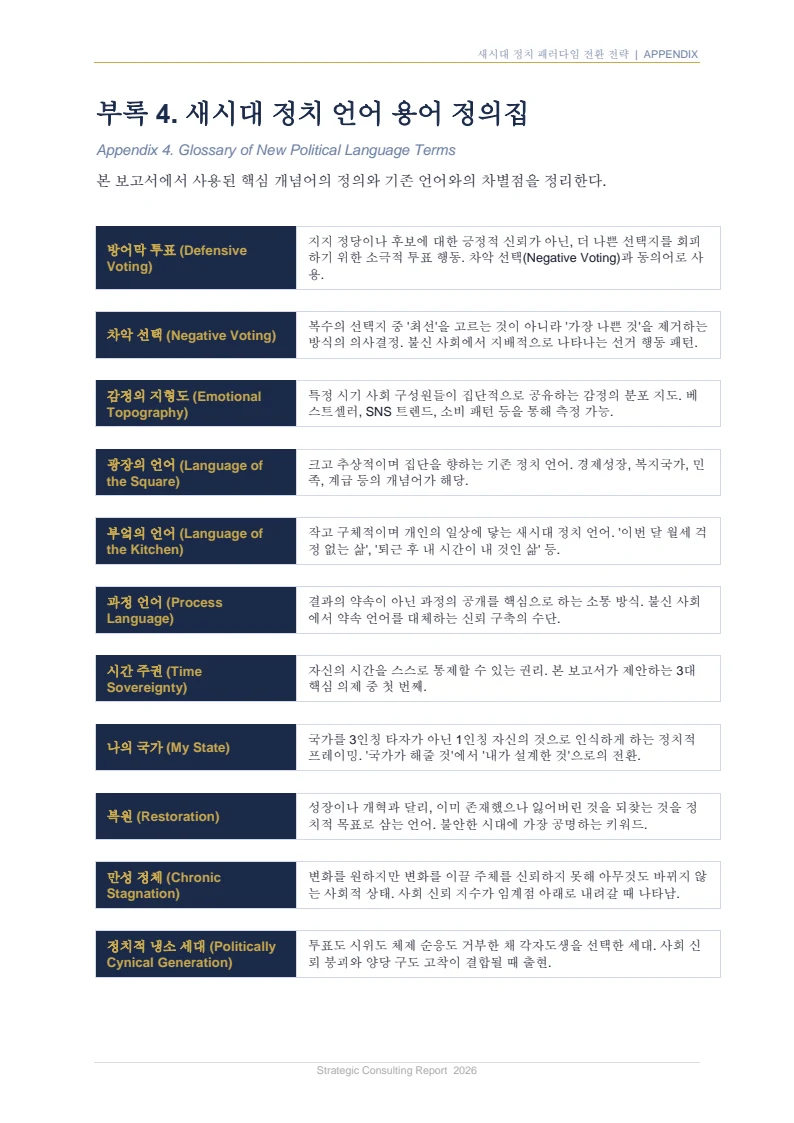 새시대 정치 패러다임 전환 전략 보고서 43페이지