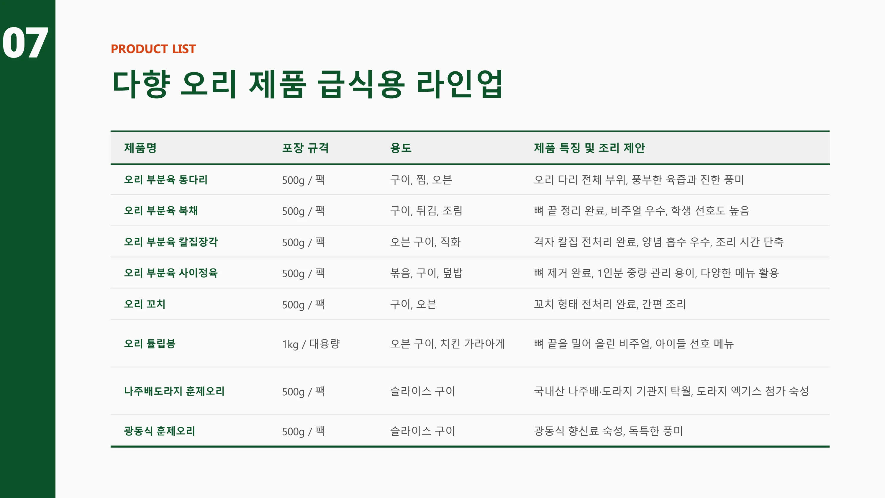 다향 급식 제품 안내서 8페이지