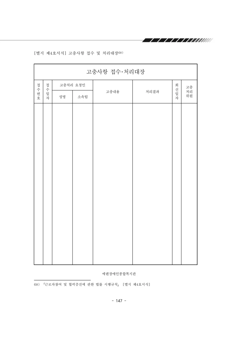 2025년 에덴장애인종합복지관 운영규정집 148페이지