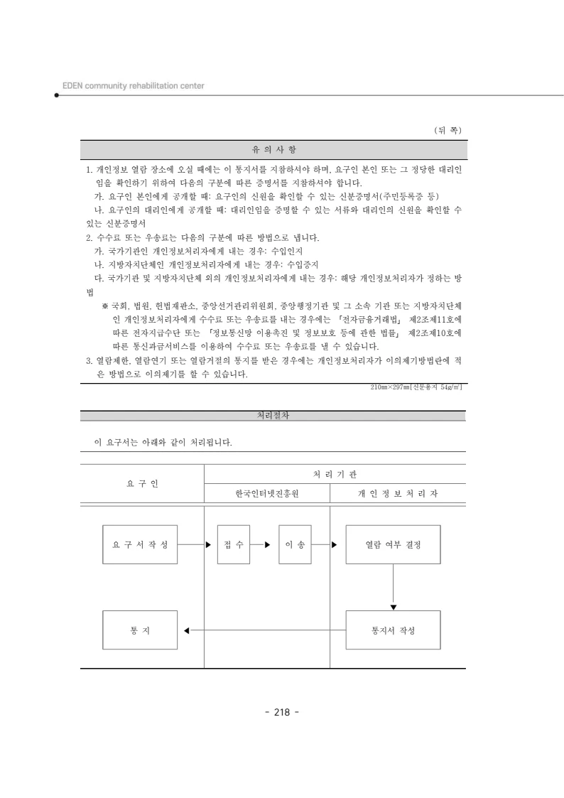 2025년 에덴장애인종합복지관 운영규정집 219페이지