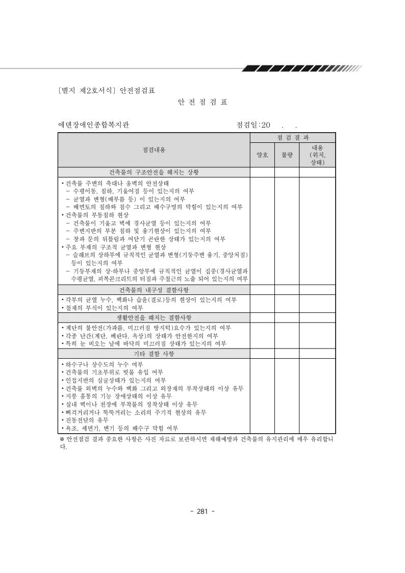 2025년 에덴장애인종합복지관 운영규정집 282페이지