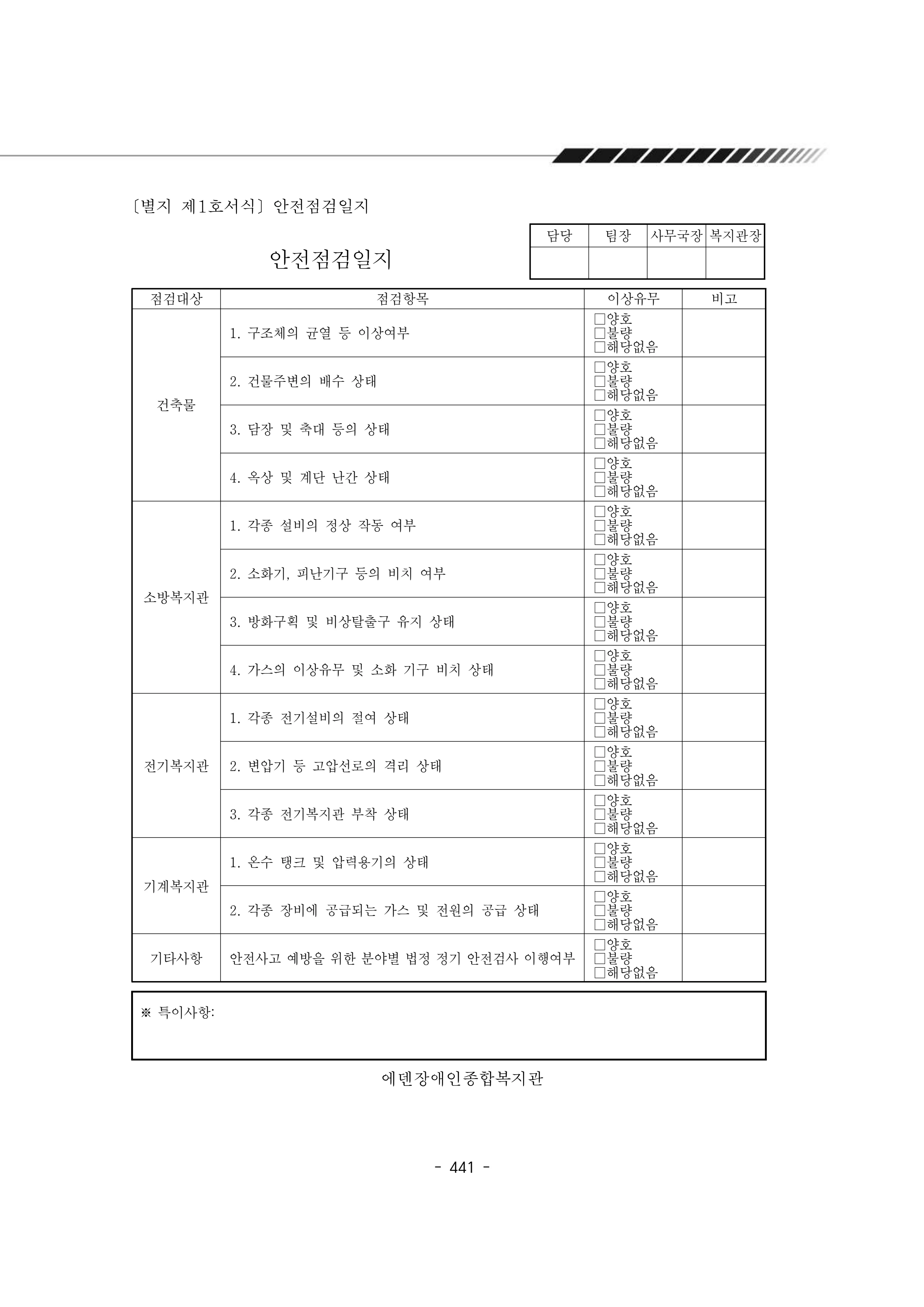 2024년 에덴장애인종합복지관 운영규정집 442페이지