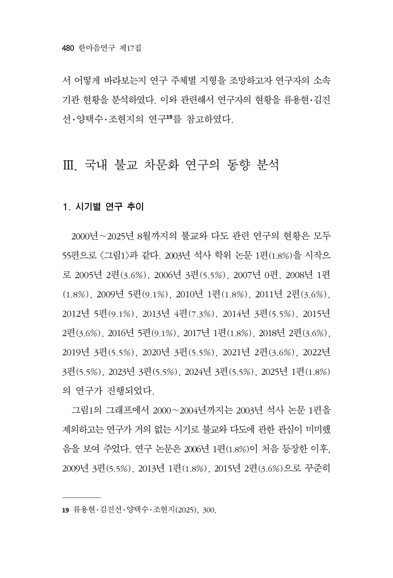 한마음연구 17집 2026년 8월  482페이지