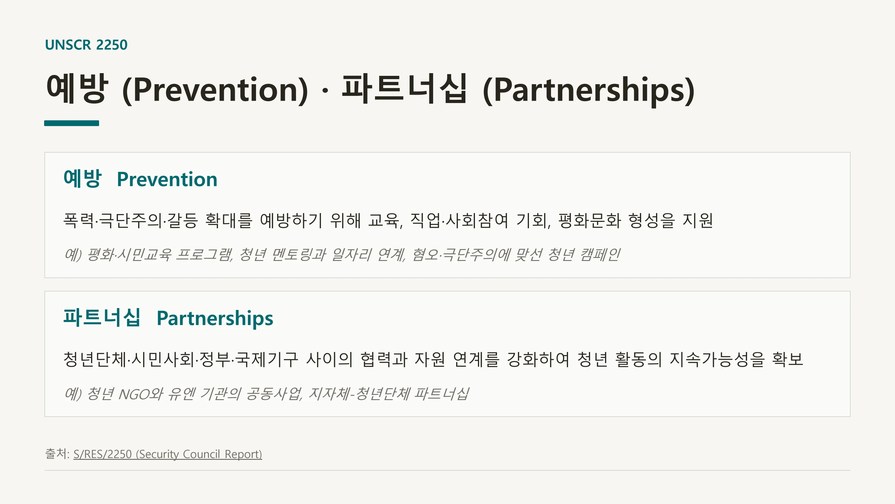 평화·통일 의제의 청년 참여 제도화 방안 — UNSCR 2250 국내 제도화 (윤세라) 11페이지