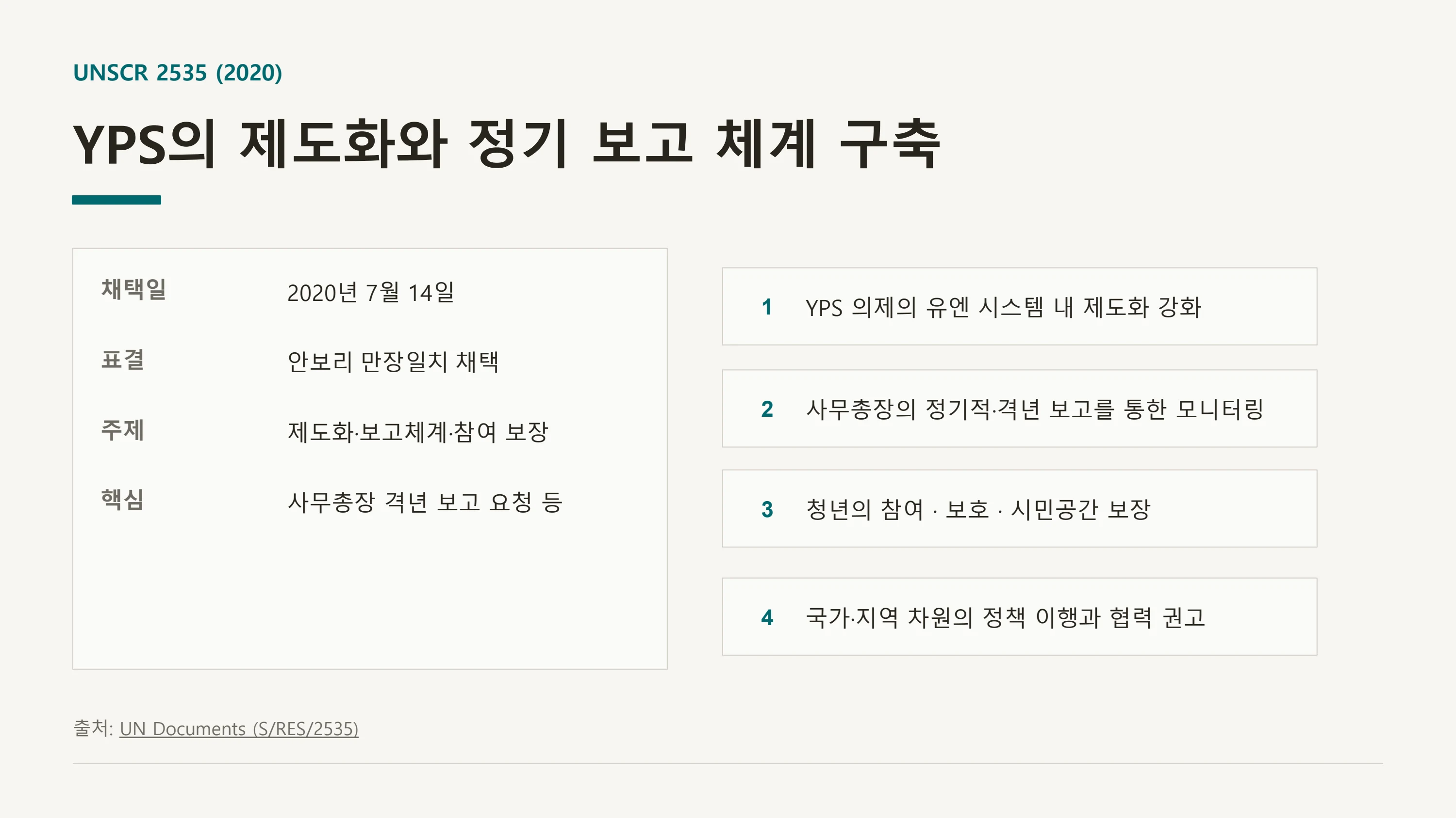 평화·통일 의제의 청년 참여 제도화 방안 — UNSCR 2250 국내 제도화 (윤세라) 15페이지