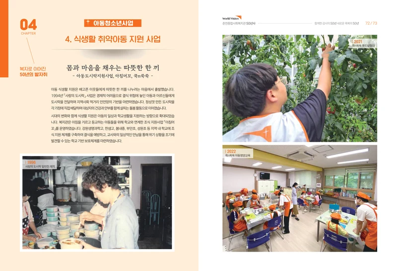월드비전 춘천종합사회복지관 50주년 기념 책자 38페이지