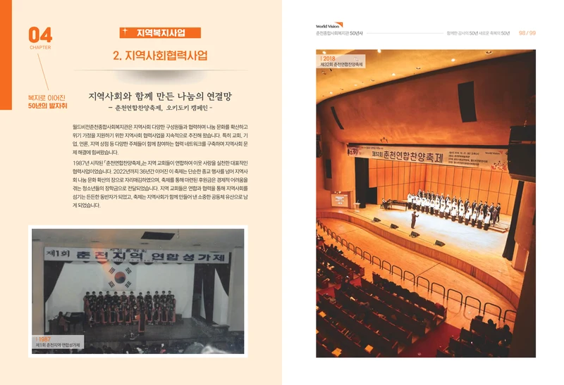 월드비전 춘천종합사회복지관 50주년 기념 책자 51페이지