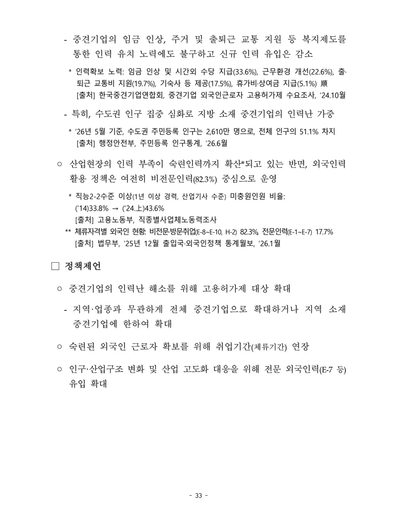 제22대 후반기 국회에 드리는 중견기업계 정책제언 50페이지