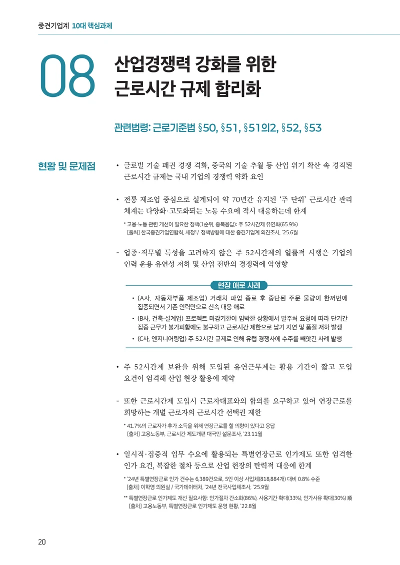 중견기업계 10대 핵심 과제 20페이지